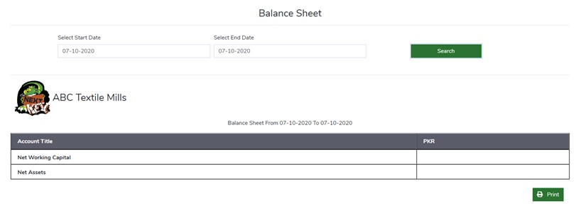 Balance Sheet - Finance Module - ERP Module – Trading ERP - Enterprise Resource Planning System