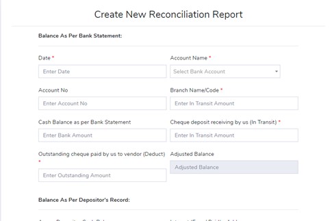 Create New Reconciliation Report - Management Reporting - ERP Module – Trading ERP - Enterprise Resource Planning System
