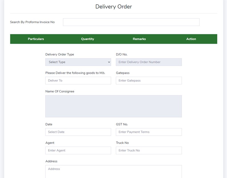 Delivery Order - Sales Module - Trading ERP - Enterprise Resource Planning System