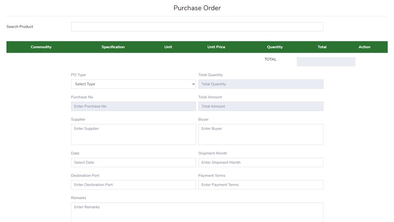 Purchase Order - Purchase Module – Trading ERP – Enterprise Resource Planning System