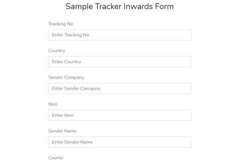 Sample Tracker Inwards Form - Sampling Module - ERP Module – Trading ERP - Enterprise Resource Planning System